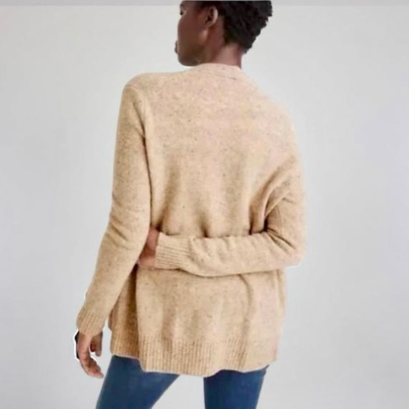 Madewell Marled Beige Button-Up Cardigan with Pockets - Picture 2 of 5